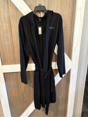 Kenneth Cole New York Men’s Hooded Black Robe Sz S/M
